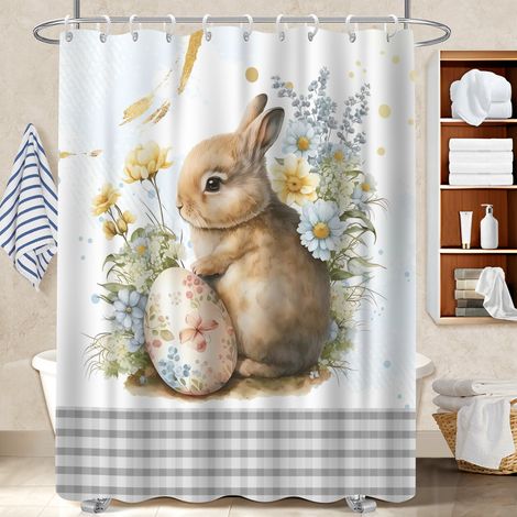 Rideau de bain imprimé polyester 180x180 déco d‘intérieur housse de baignoire pour maison de campagne (1/5)
