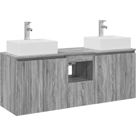 Bathroom Cabinet Set 3 pcs Grey Sonoma 49.5 x 41 x 62.5 cm vidaXL (1/5)