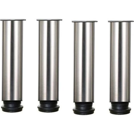 royaluxe -Pieds de meuble - Lot de 4 pieds de meuble réglables en haut en acier inoxydable pour armoires de table de canapé - 25 cm - 25 cm (1/4)