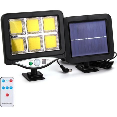 Mini Faro con Panel Solar de 128 LED con Sensor de Movimiento y Control Remoto (1/2)