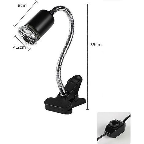 Lampe chauffante pour reptiles avec rayons UVA et UVB, adaptée aux tortues et aux lézards - simule la lumière du soleil et dispose d'un chauffage à intensité variable, prise standard européenne. (1/5)