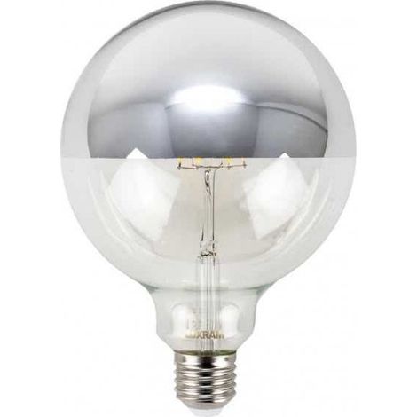 Lampadina e27 (spessa) globo classico topled dimmerabile d125 8w 2700k 700lm argento-a+