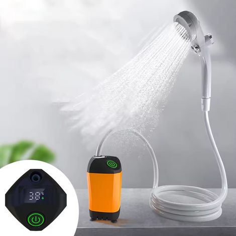 MADA Doccia Portatile da Campeggio – Tubo Flessibile 2m, Testa Ergonomica – Plastica Robusta – Design Pratico – Ideale per Outdoor e Giardino (1/5)