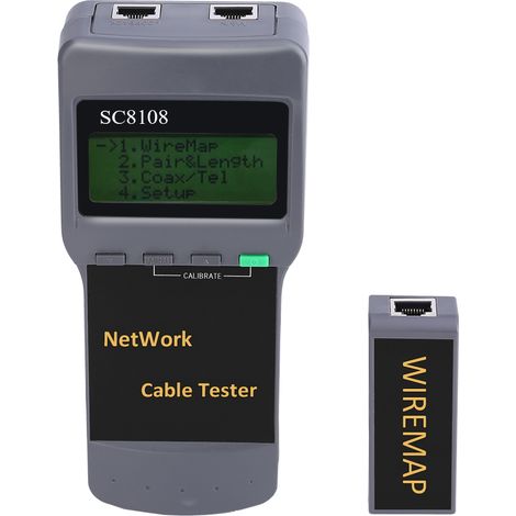 Testeur de Câble Réseau RJ45 CAT5 SC8108 - Détecteur de Rupture et Mesureur de Longueur (1/5)