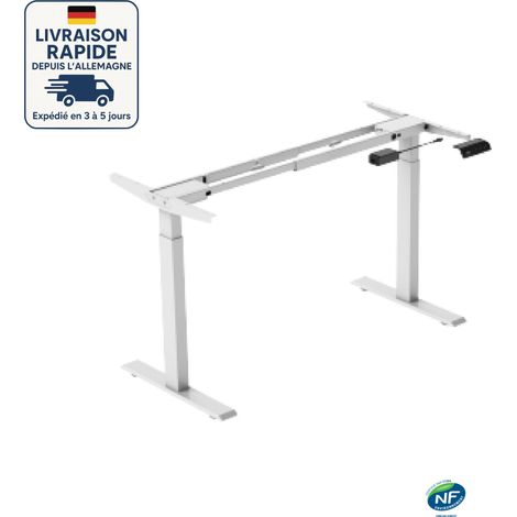 Bureau électrique réglable en hauteur 58x180 cm avec 4 mémoires de préférences, blanc(Bureau non inclus) (1/5)