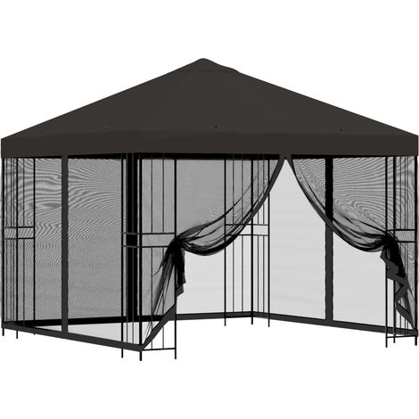 Garden Gazebo with Sidewalls 3 x 3 m Anthracite vidaXL (1/5)