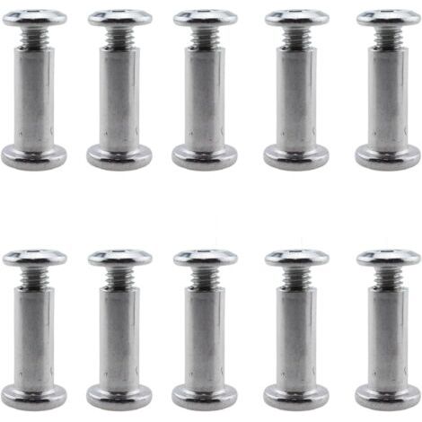 PA 10 Stück M6 25 mm Möbelkappenschrauben und Muttern-Set, Innensechskantschrauben, passend für Schrankmöbelbretter und Arbeitsplatten (1/5)