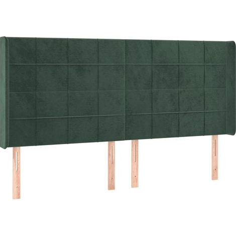 Kopfteil mit Ohren Dunkelgrün 203x16x118/128 cm Samt vidaXL (1/5)