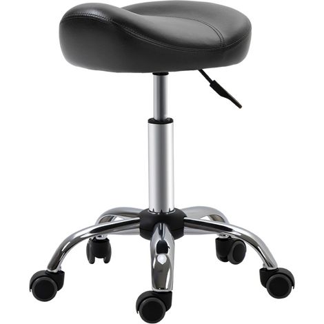 Sgabello da lavoro con ruote regolabile in altezza nero 48 x 48 x 54-69 cm (1/4)