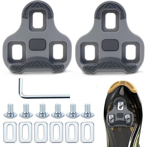 Bike Pedals Compatible with Look Keo Cleats, Flat Pedal Cleats Cleat Kit for Pedals Road Bike Cleats Look Keo Grip Grey, 2 Max, Blade Carbon, Easy, Classic 3 (Gray 4.5°) (1/5)