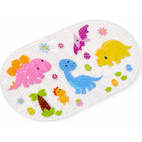 Rutschfeste Badematte für Kinder - 70 x 40 cm, rutschfeste Matte mit Meerestieren - Sichere Babybadematte mit 144 Saugnäpfen - Schnelltrocknende Duschmatte aus Gummi für Badewanne und Dusche (1/5)