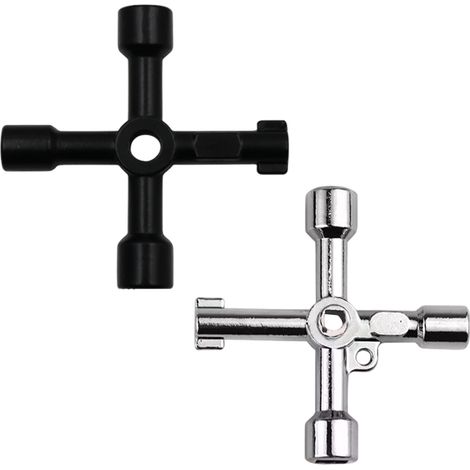 2 Clé multifonction 4 voies,alliage de zinc,ouverture compteur eau gaz électricité,outil manuel(Q3 : Nouveaux produits pour le mois d'août) (1/5)