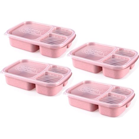 Boîte À Lunch - 3 Compartiments - En Polypropylène Sans Bpa - Adaptée Micro-ondes Congélateur Lave-vaisselle - Pour Enfants Et Adultes - 1 Pièce (1/5)