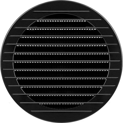 Grille d'Aération Murale Ronde avec Moustiquaire Intégrée Grille Ventilation VMC Double Flux en ABS Sortie d'Air Anti-Insectes pour Intérieur & Extérieur Gris (Ø120mm) (1/5)