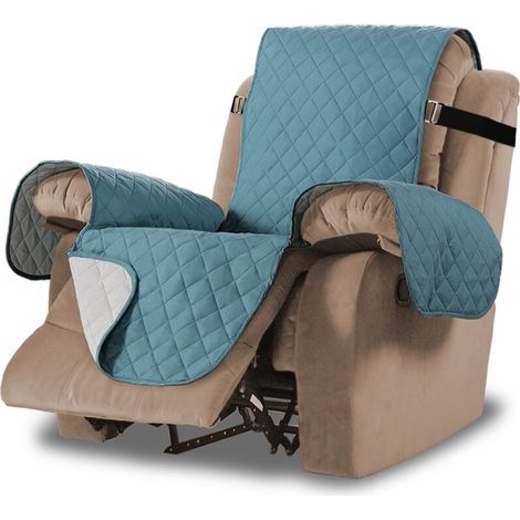 Copripoltrona reclinabile impermeabile per poltrone, copripoltrona reclinabile, copripoltrona relax trapuntato, copridivano a 1 posto, antiscivolo, adatto agli animali domestici (blu - 53 cm) (1/5)