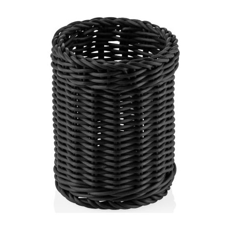 Panier à couverts rond Ø 12 cm H 15 cm noir polypropylène WEAVER PRO - Was Germany (1/2)