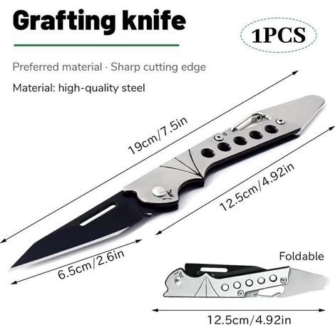 Couteau de jardin pliant - Couteau à greffer professionnel - Couteau de poche (1/3)