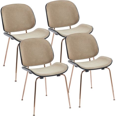 Set da 4 sedie khaki con struttura color oro rosa - Elizabeth (1/5)