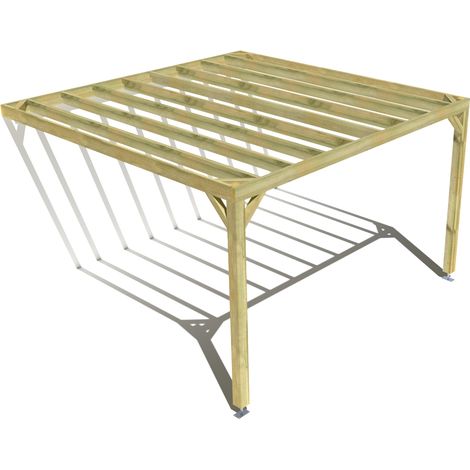 Pergola bois • 4m x 4m • adossée • sens profondeur • livraison comprise (1/3)
