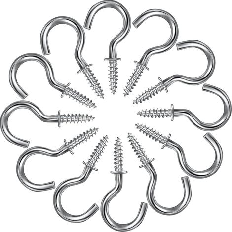 Memkey – Lot de 120 crochets à vis en métal 20mm – Acier nickelé résistant à la rouille – Installation rapide dans bois – Pour tasses et porte-clés (1/5)