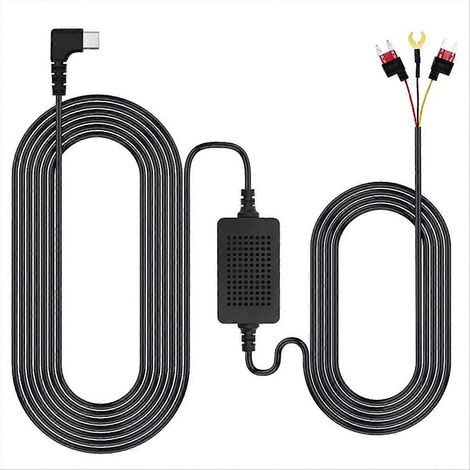 Kit de câble fixe pour caméra embarquée de voiture (3,5 m, 12/24 V vers 5 V, 3 A) (1/5)