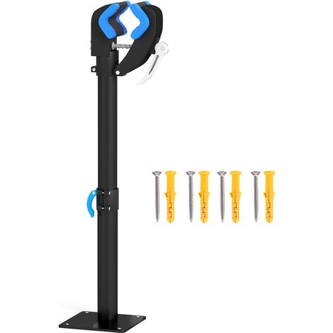 Support de réparation de vélo réglable en hauteur, pince rotative 360°, charge max. 25kg, 41-60x13x13cm, noir (1/5)