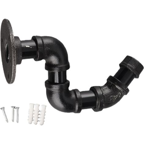 Retro-Wandhaken aus Eisen, inspiriert von Wasserrohren, zum Aufhängen von Kleidung zu Hause oder im Geschäft. (1/5)