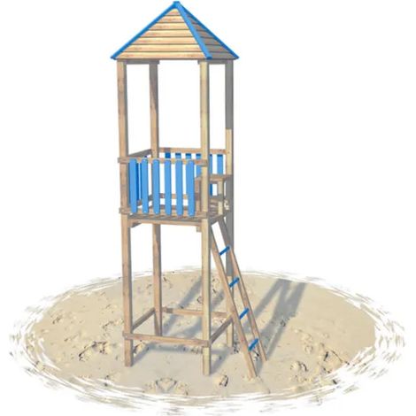 Tourelle Baywatch 923 aire de jeux plateforme en bois stratifi&eacute 120x120cm H 480cm - 1 Kg