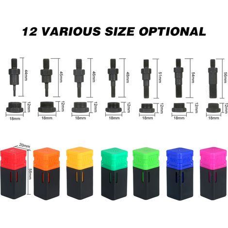 M4 Assortiment Rivet Ecrou Gun Mandrin Et Nez Piece Riveteuse Tip Metrique Remplacement Riveteuse Pistolet Partie Filetee Mandrin Pour La Main Nut Rivet (1/4)