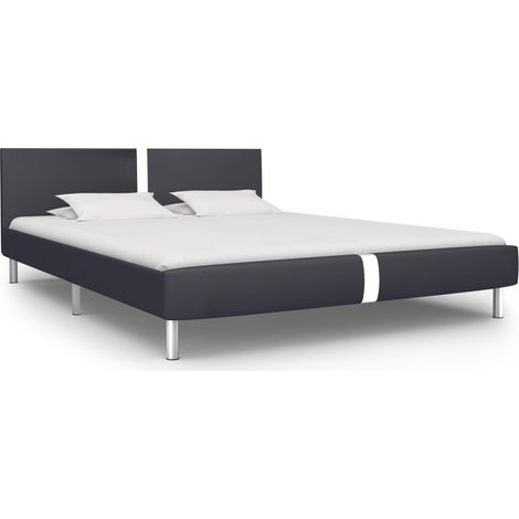 Lit adulte Contemporain Cadre de lit Noir Similicuir 120 x 200 cm 31194 (1/5)