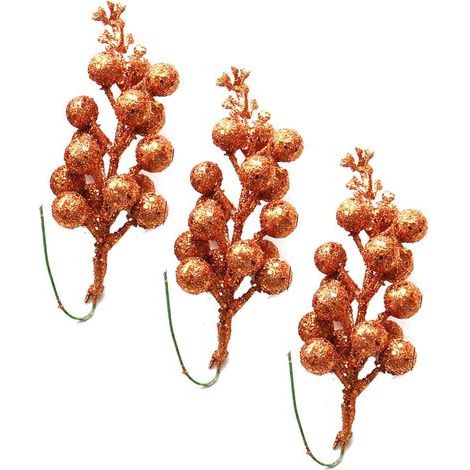 14 dekorative Zweige, glitzernde Beeren, Stahldraht, Weihnachtsbaumkranz, Heimdekoration, Party, Hochzeit (1/4)