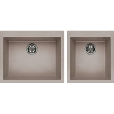 Lavello Elleci da incasso Quadra 210 Granitek Grigio Tortora LGQ21043 (1/2)