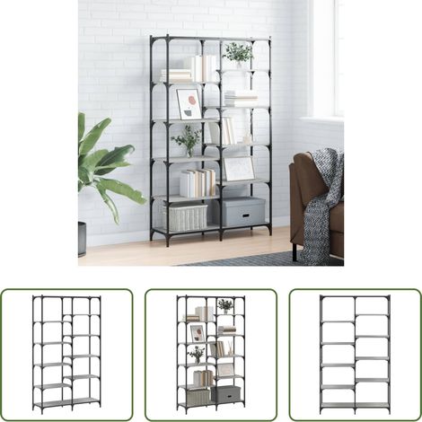 Rangement - Bibliothèque sonoma gris 100x32x170 cm bois d'ingénierie et fer (1/5)