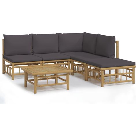 Maison Exclusive - 6-tlg. Garten-Lounge-Set mit Dunkelgrauen Kiss