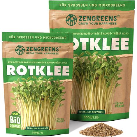 Bio Keimsaat Rotklee 200 g Sprossen und Microgreens ZenGreens