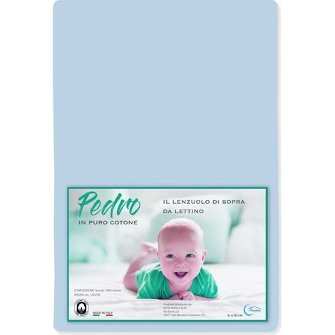 LENZUOLO di sopra PEDRO per lettino BAMBINO TUTTI I COLORI Azzurro