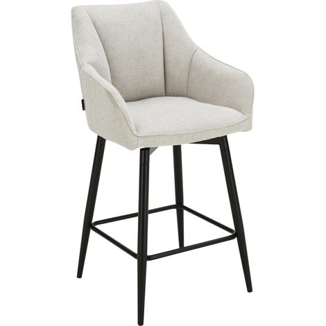 Taburete giratorio ELMO, tela beige (1/5)