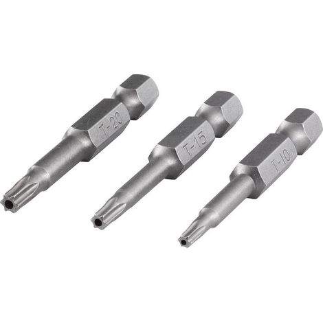 PUNTAS DE ATORNILLADOR SEGURIDAD, 50 MM DE LONGITUD, TORX CON AGUJERO NO. 10, 15, 20 - WOLFCRAFT (1/4)