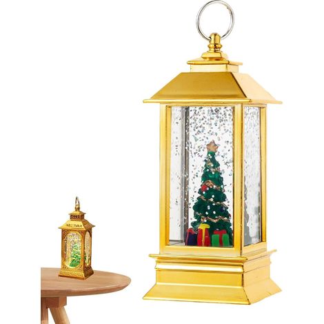 Lanterne à neige vintage à LED - Boule de de neige - Lanterne de Noël portable - Boule à neige portable - Lampe de nuit portable pour une utilisation en extérieur (1/5)