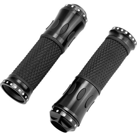 Poignées antidérapantes universelles 22mm pour guidon moto, accessoire de personnalisation noir (1/5)