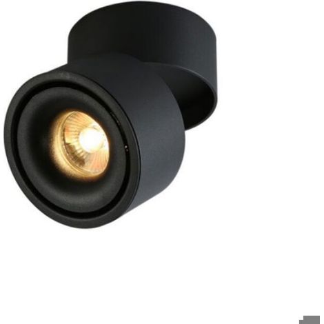 Plafonnier LED - 5 W - Réflecteur Orientable 360° Horizontale 90° Verticale - Aluminium - 10 x 10 x 6 cm - Lumière Neutre - Noir - Unité (1/5)