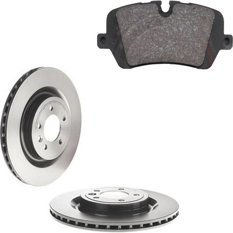 KIT FRENI POSTERIORI compatibile con LAND ROVER RANGR ROVER SPORT (L494) - DISCHI + PASTIGLIE OEM: FDB4678 / 18422 , 18736 , 18421 /SOSTITUZIONE DIRETTA/BASSA POLVERE/SILENZIOSO (1/5)
