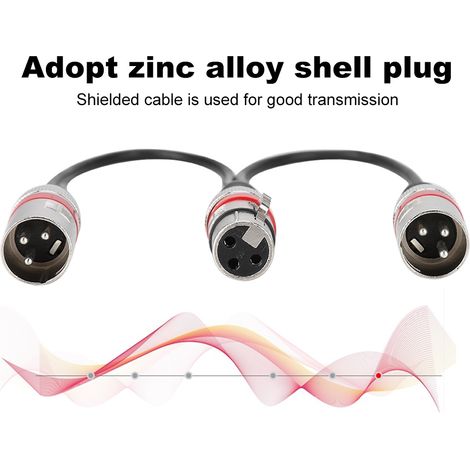 Adaptateur XLR Femelle 30cm vers Double Mâle pour Microphone Canon et Red, Câble de Division Audio (1/5)
