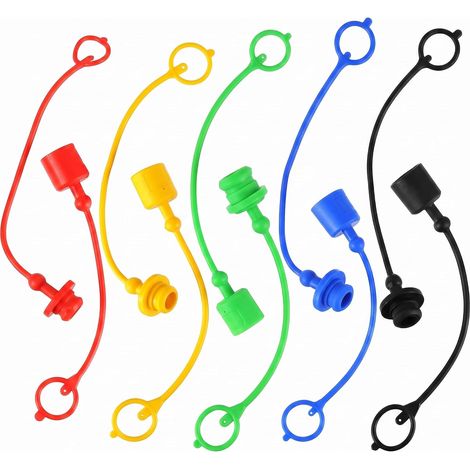 5 Paires Bouchon Anti-Poussière Hydraulique PVC pour Raccord Rapide ISO A Lot de 5 paires de bouchons anti-poussière hydrauliques PVC pour raccord rapide ISO A protection mâle et femelle 12 (1/5)