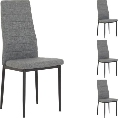 Chaises NATHALIE gris/noir (Lot de 4) (1/5)