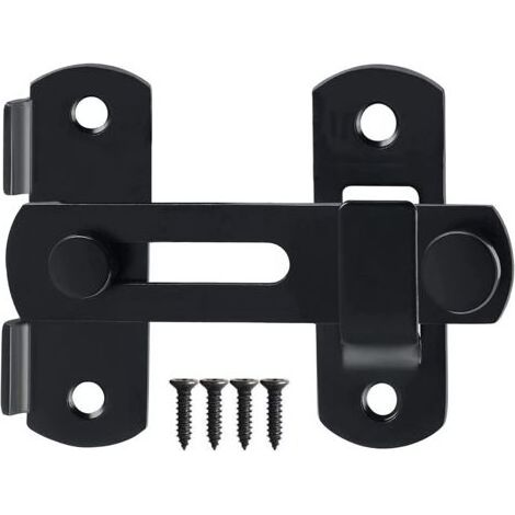 LaBlanc - Verrou de porte exterieur, Loquet de porte de grange coulissante en acier inoxydable, Verrou de porte de sécurité pour porte fenêtre armoire à vin salle de bain extérieur noir (1/5)