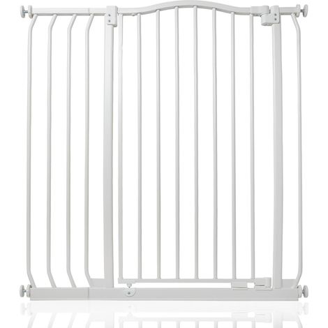Bettacare Barrière Pour Chien À Design Courbé Extra Haute, 89cm - 98cm, Hauteur Extra Haute De 100cm, Blanc Mat