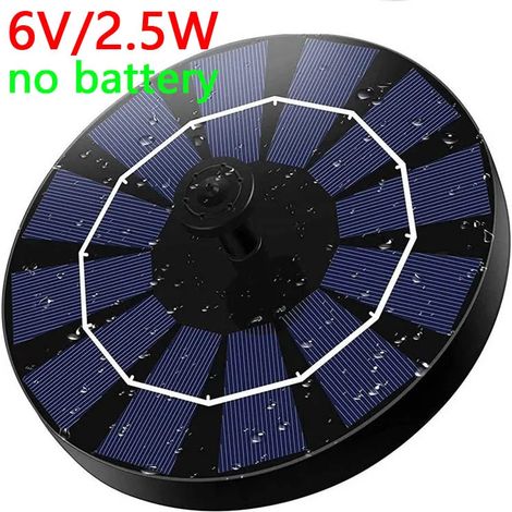 Fontaine solaire flottante (7 V 2,5 W, sans pile) 1,4/2,5/3,5/4/6 W avec buse rotative, pompe solaire pour piscine, bassin et étang. (1/5)