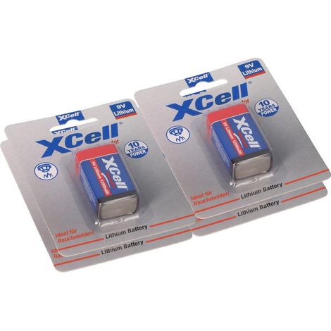 4x XCell Lithium 9V Block 1200 mAh 6AM6 im 1er Blister (1/5)