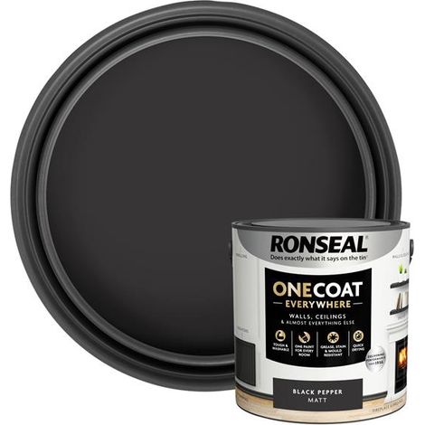 Ronseal One Coat Everywhere Interior Paint Black Pepper Matt 2.5L